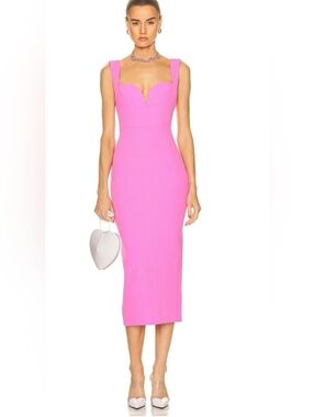 alex perry pink sequin dress Alex Perry Sequin Layered Strapless Drape Midi Dress